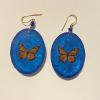 04_Blue Resin earrings 14k gold ear wire 1.5" $35