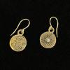 72_Moon Sun reversable gold plated disks 14k gold-filled ear wire 1" $35