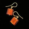 88_24k Orange Murano glass squares 14k gold-filled ear wire .25" $35 SOLD JD