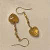 110_Citrine hearts and 22K fold vermeil 14k gold-filled ear wire 2" long $47