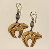 01_ Native wood bears and quartz 14K gold filled earwire $40