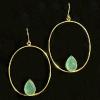 21_ Chalcedony, gold plated hoops, 14K gold-filled ear wire 2" $30 