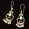 31_ 22K Gold vermeil over sterling silver chandelier earrings, pearls 2.5" $75