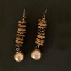 63_Pearls, heishi shells, copper, 14K gold-filled earwire  1.25"  $42