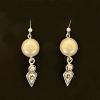 79_Vintage faux pearls, Turkish silver, sterling silver earwire 1.75"  $40