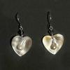 121_Pearl in shell heart, Swarovski crystal, sterling silver. 1.25" long  $47