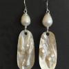 20_Large pearls and natural mother of pearl, Sterling silver wire and ear wire 3.5" long $175