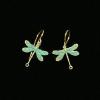 17_ tiny brass patina dragonflies, 14K gold-filled ear wire .5" $30