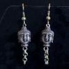 09_ 3D Buddha head earrings, base metal and chain
$30