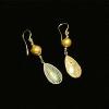 17_gold pearl, mixed metals, 14K gold-filled ear wire  1.25"  $35 SOLD LD