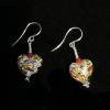 29_22K gold Venetian glass hearts, sterling silver wires. 1" $37 SOLD JD