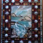 The Ocean and the Barrier_Leaded and Tiffany method combination, vintage jewels, Oceana slag glass, Fisher Glass